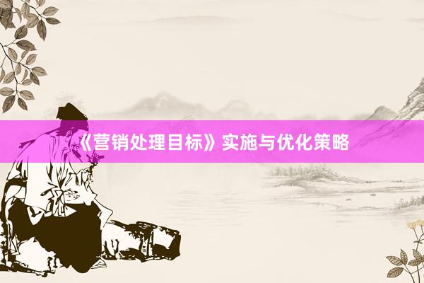 《营销处理目标》实施与优化策略